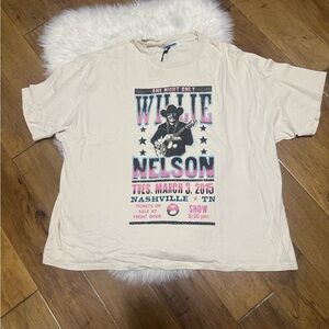 Daydreamer Willie Nelson Graphic Tee - Cream